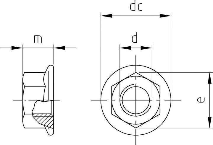 Actual product image OK-Line 6kant Muttern Flansch, A2, M5 (M5)