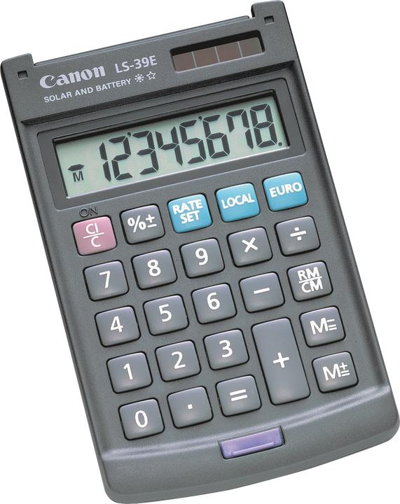 Productafbeelding Canon LS-39 E rekenmachine, werking op zonne-energie/batterij (Batterijen, Zonnecellen)