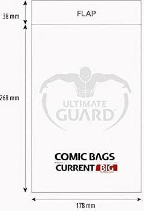 Produktbild Ultimate Guard UGD020020 - Comic Bags Current Big, 100 Stück (1x)