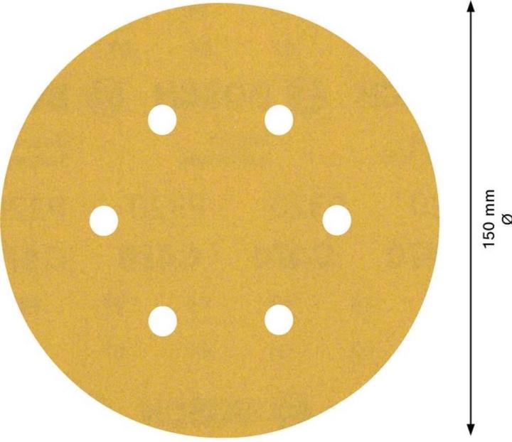 Produktbild Bosch Professional Zubehör EXPERT C470 Schleifpapier mit 6 Löchern für Exzenterschleifer, 150 mm, G 320, 5-tlg. (320)