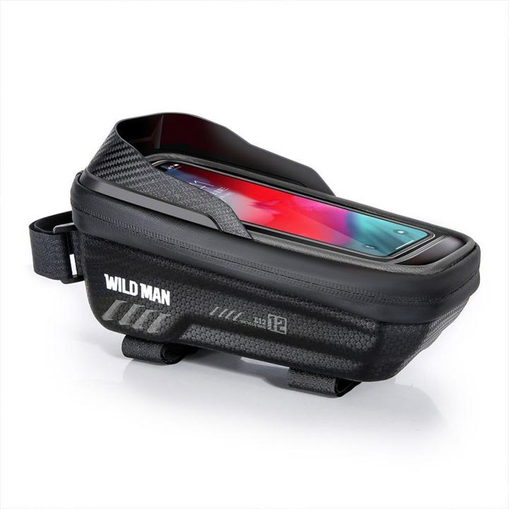 Produktbild Wildman Bicycle accessory traveling bag for bike frame with zipper 1L (4 "- 7") ES12 black (1 l, Rahmentasche)