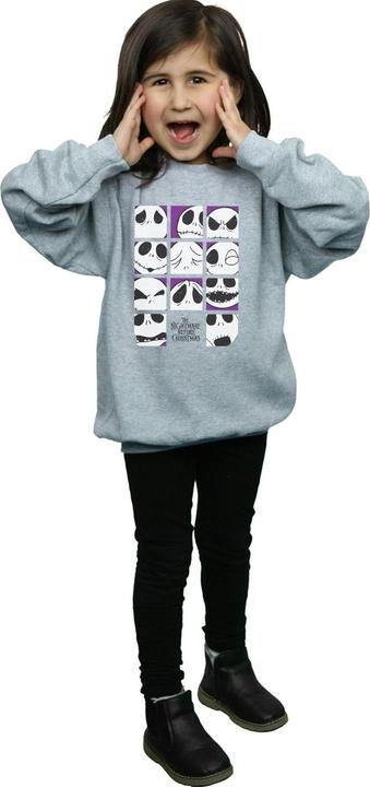 Produktbild Disney Nightmare Before Christmas Many Faces Of Jack Squares Sweatshirt Mädchen (116)