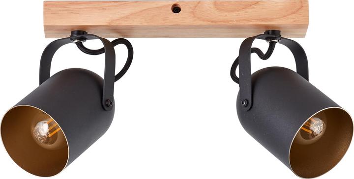 Actual product image Brilliant Tronte Spot Bar 2flg gold/black/wood (E14)
