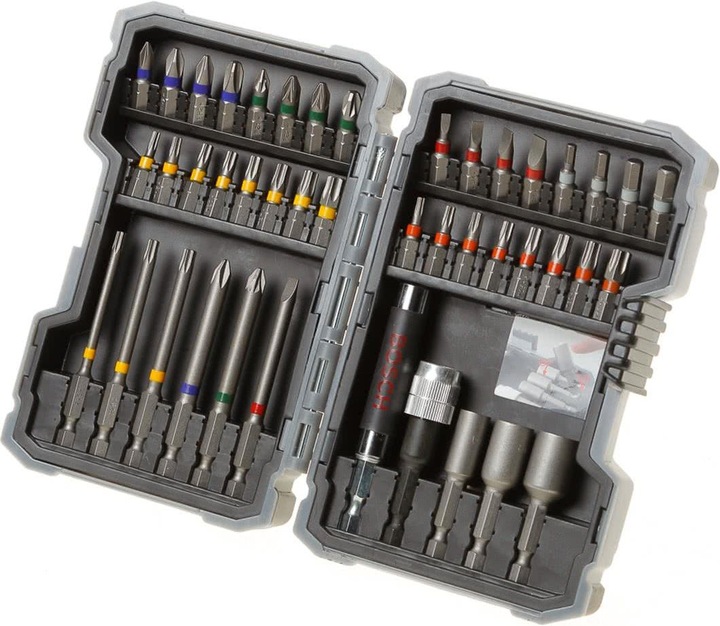 Productafbeelding Bosch Professional Zubehör Schroevendraaierbitset (Zeskantbus TX M10, Zeskantbus TX M15, Zeskantbus TX M20, Zeskantbus TX M30, Kruis Phillips PH M1, Phillips kruis PH M2, Zeskantbus TX M25, Zeskantbus TX M27, Zeskantbus TX M40, Kruis Pozidriv PZ M1, Kruis Pozidriv PZ M2, Phillips kruis PH M3, Kruis Pozidriv PZ M3, Zeskantbus TX met gat M10)