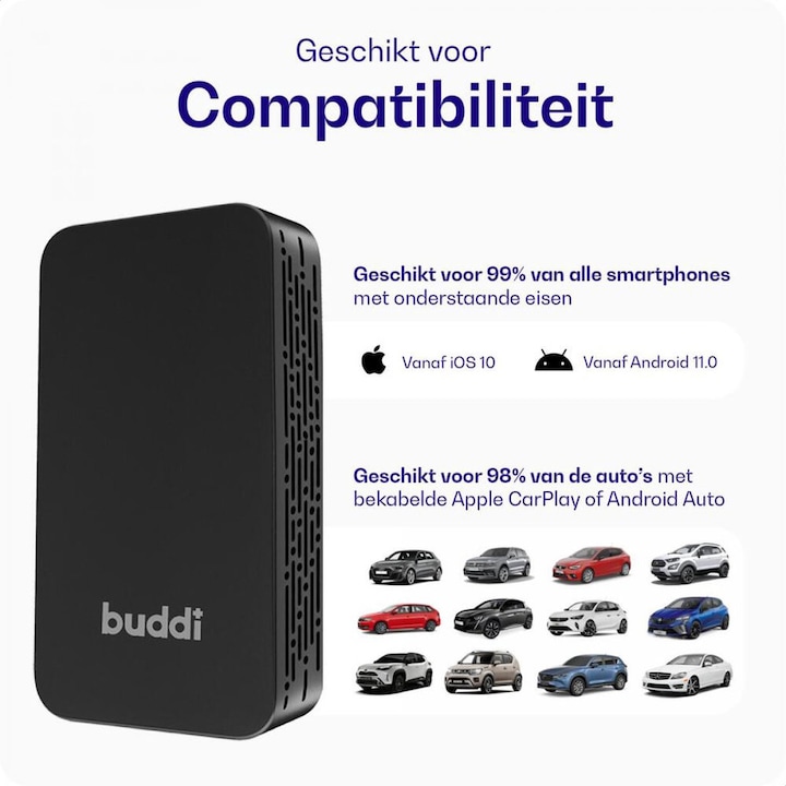 Produktbild Buddi Play 2 Bluetooth Adapter Apple Carplay & Android Auto (Empfänger)