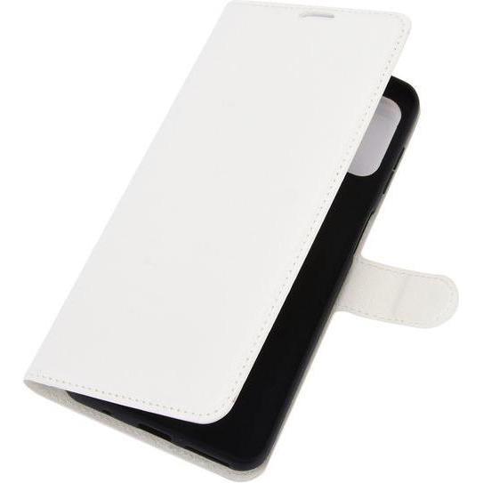 Thumbnail - MU Classic Litchi Leder Bookcover Series (Motorola Moto G9 Plus), Smartphone Hülle, Weiss