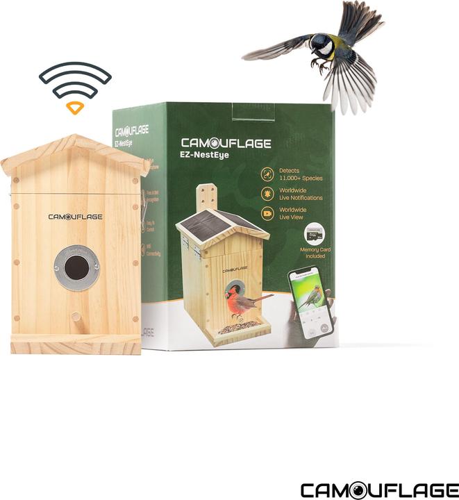 Actual product image Camouflage bird house EZ Nesteye, Basic colour: Brown, Species: Bird