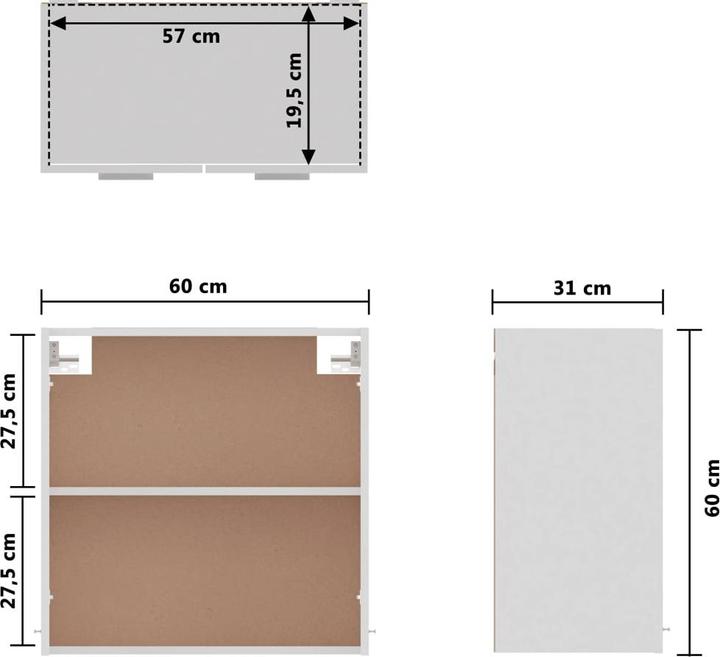 Produktbild vidaXL Hängeschrank (31 x 60 x 60 cm)
