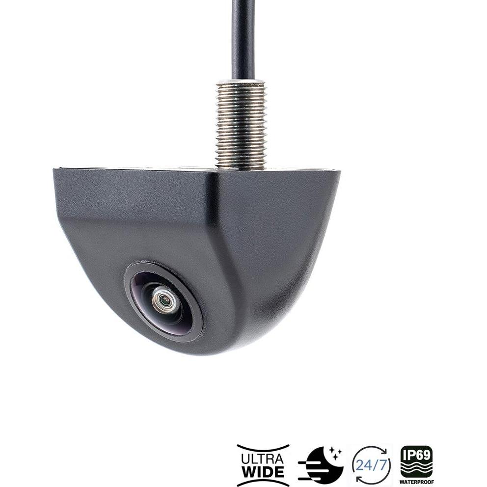 Ampire, Rückfahrkamera, Mini Farb-Rückfahrkamera, Unterbau mit 155 Weitwinkellinse Frontkamera Eingang