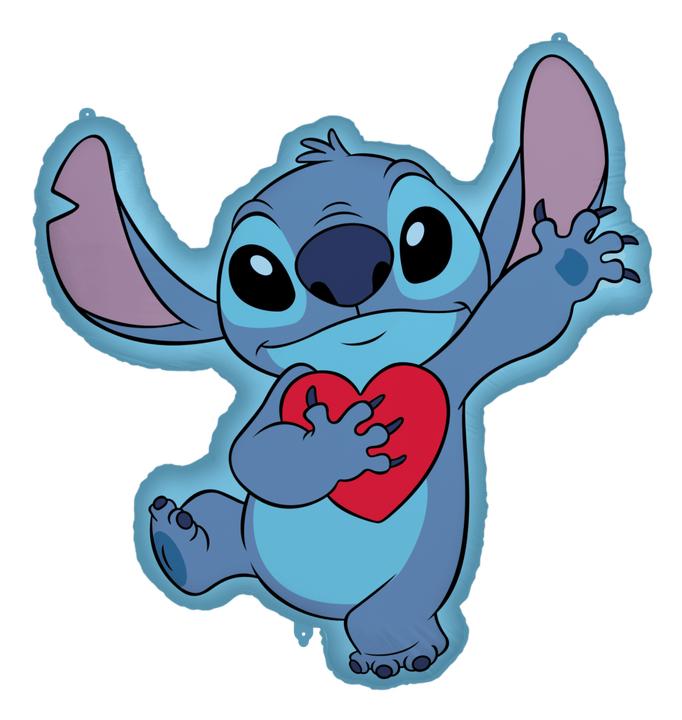 Actual product image Magni Folienballon Disney Stitch mit Herz blau 75x86cm (1 x)