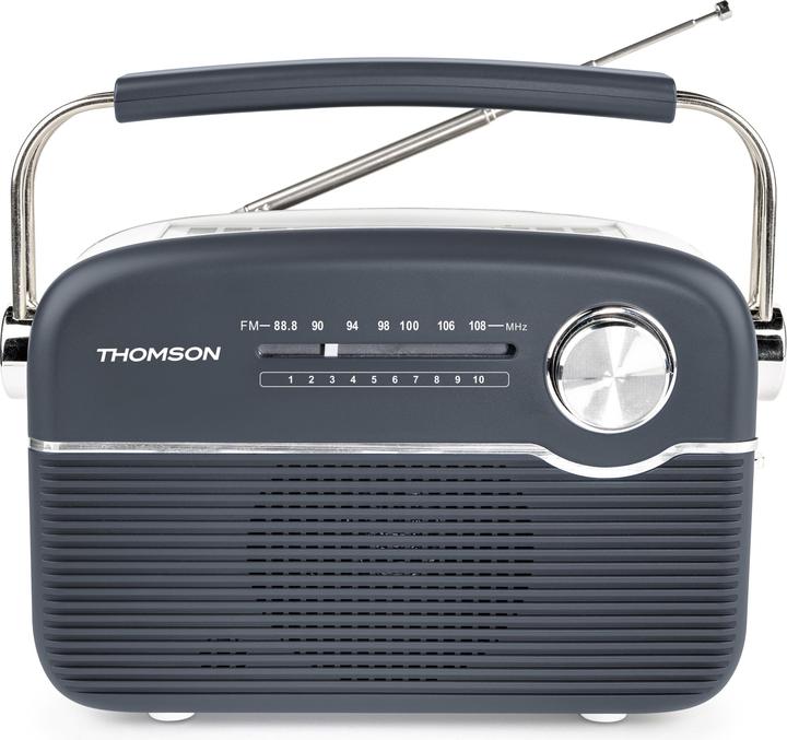 Thomson Radio Bluetooth rétro avec chargement solaire - Gris (DAB+ DAB, FM, Bluetooth)