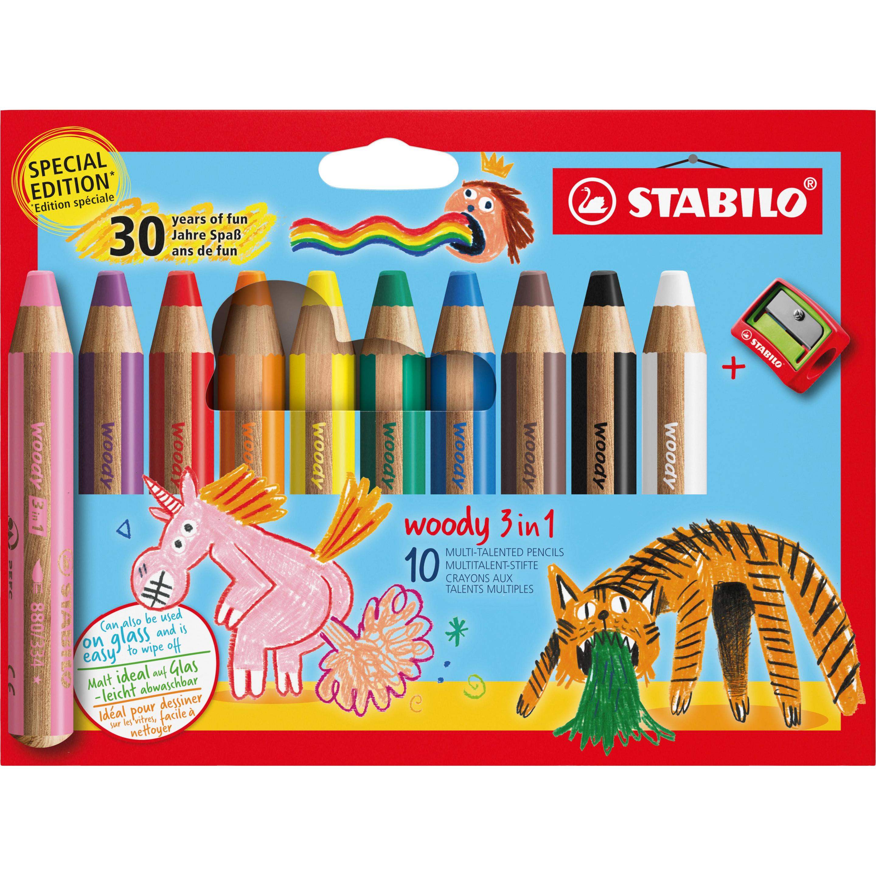 STABILO, Malstifte, Woody 3in1 10er Disp Disp (Mehrfarbig, 10 x)