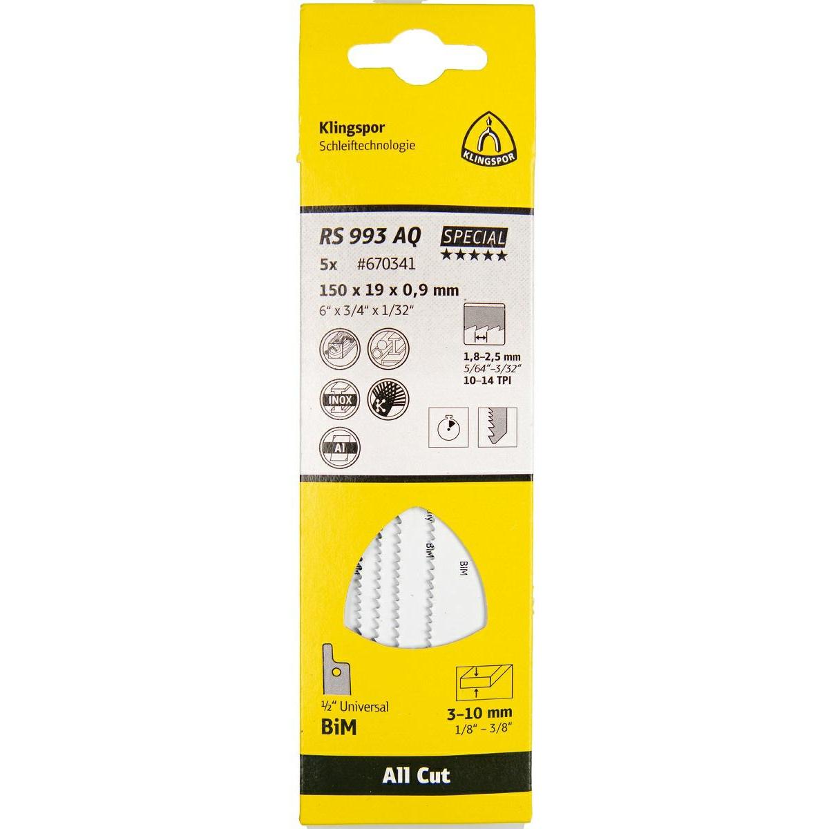 Klingspor, Lama, RS 993 AQ Special - Saw blades 19 x 150 x 0,9 mm