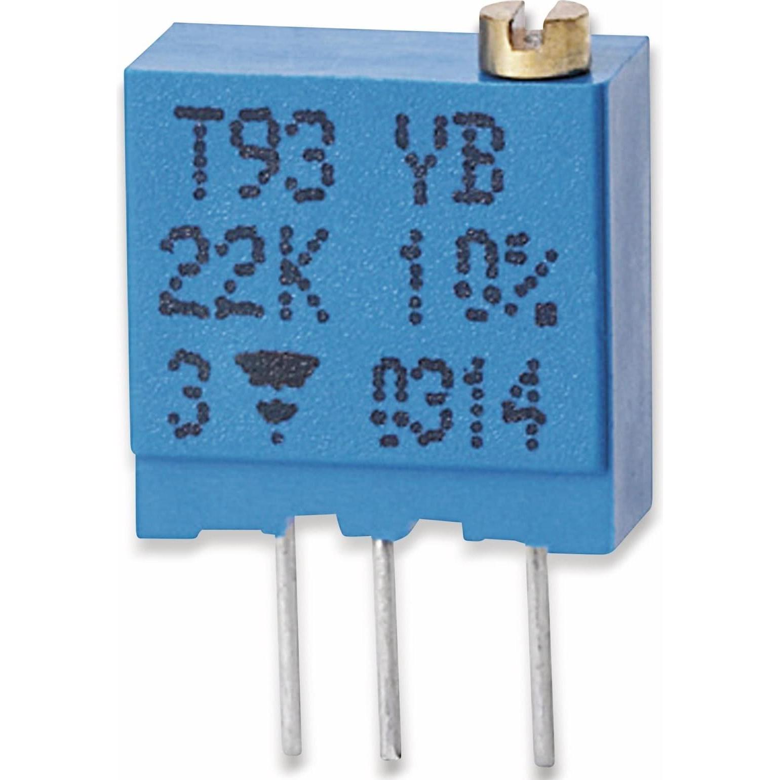 Vishay Cermet-Trimmer T93YB, stehend, 0,5 W, 1 kΩ, Widerstand