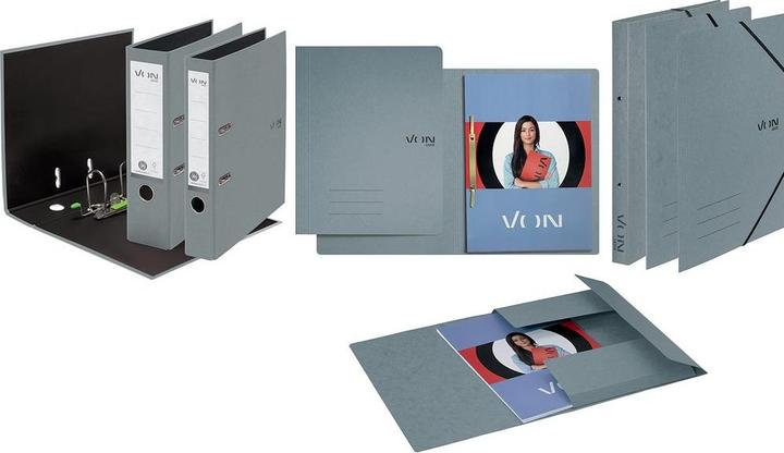 Produktbild von Gummibandmappe A4, Grau, 5 Stück (A4, 5x)