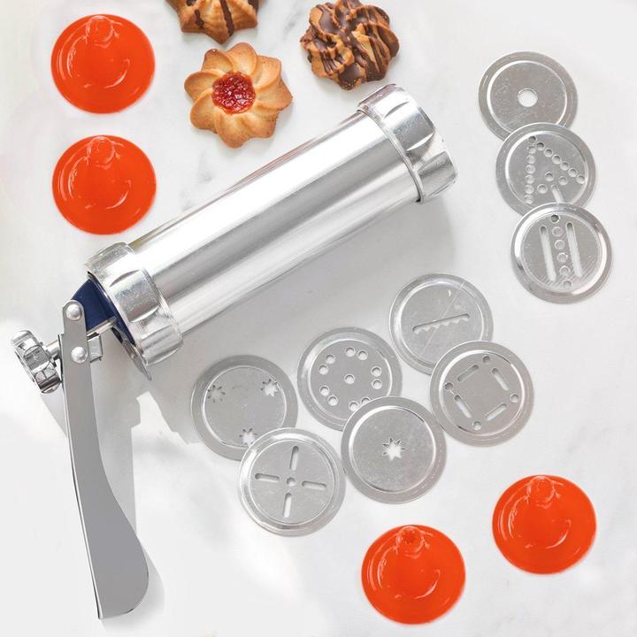 Immagine prodotto InnovaGoods Distributore di pasta per biscotti e pistola a spruzzo - 4 ugelli (Pressa per biscotti)