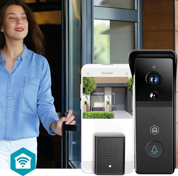 Immagine prodotto Nedis SmartLife Video-Türsprechanlage | Batteriebetrieben | 3MP Full HD 1296p | Cloud Storage (optio (WiFi)