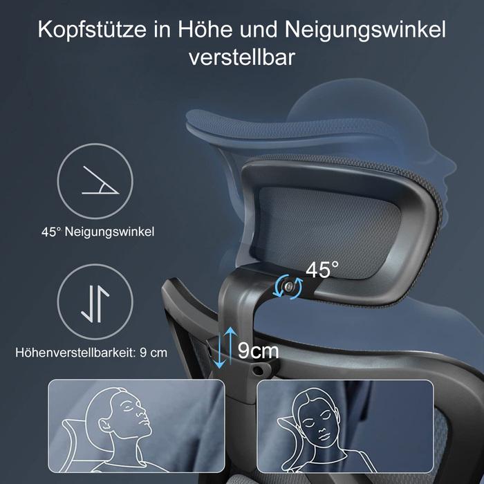 Image du produit Swisshandel24 SIHOO siège de bureau chaise de bureau, ergonomique, support lombaire réglable, 150kg chargeable