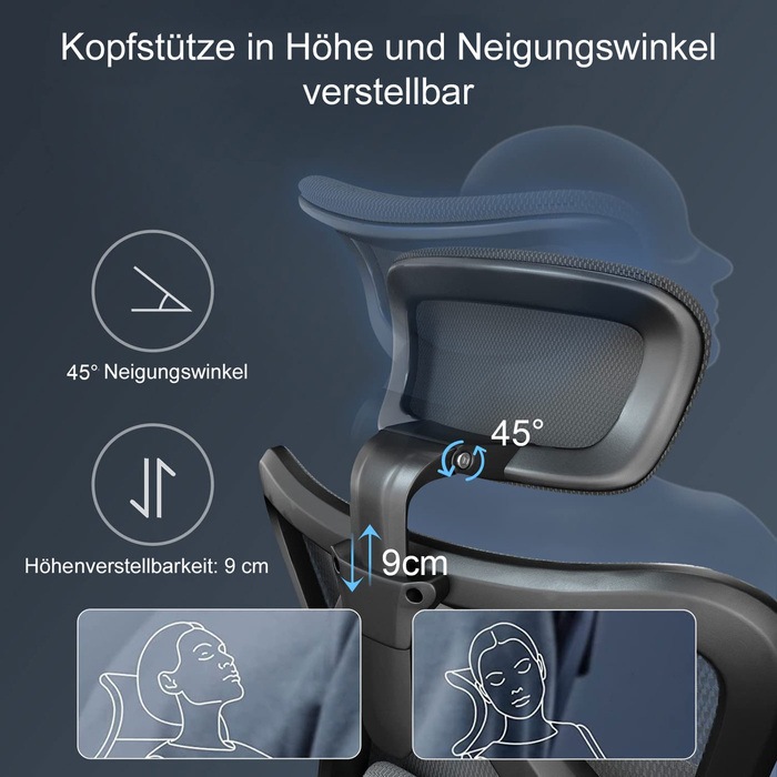 Produktbild Swisshandel24 SIHOO Bürostuhl Schreibtischstuhl, ergonomisch, verstellbare Lordosenstütze, 150kg belastbar ohne