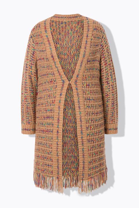 Produktbild Miamoda Long-Strickjacke, Straight Fit, Fransensaum (60)