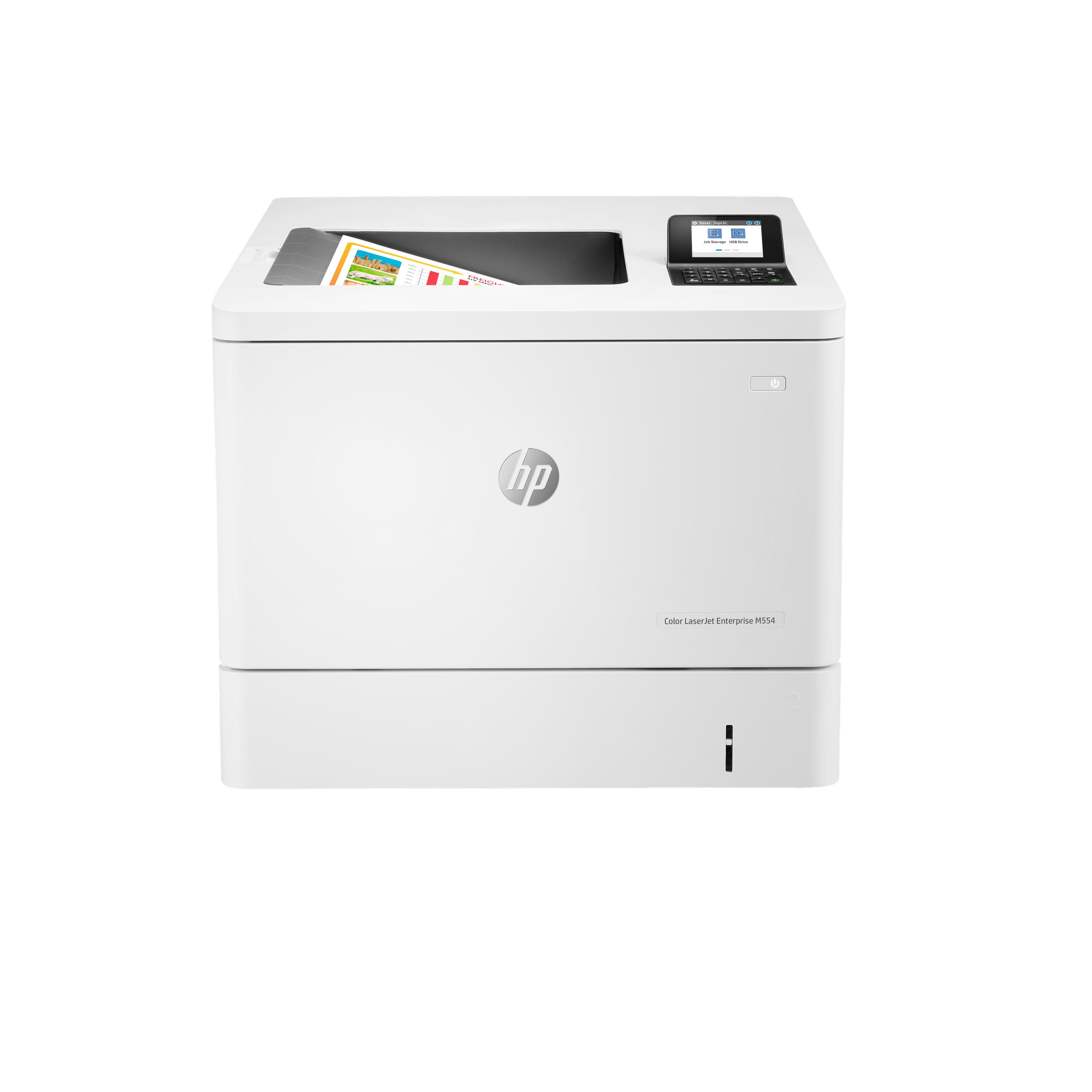 HP Color LaserJet Enterprise M554dn (Laser, Farbe), Drucker, Weiss