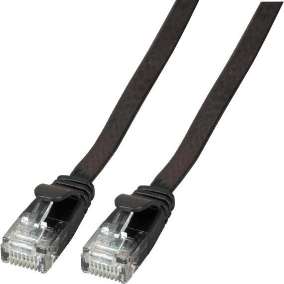 Actual product image EFB Elektronik Manufacturer: RJ45 flat patch cable U/UTP, Cat.6A, 3m, black (U/UTP, CAT6a, 3 m)