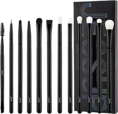 Produktbild Jessup Lidschattenpinsel Set Schwarz Augen Make-up Pinsel Professionell mit natürlichem Synthetikhaar für (Augenbrauen)