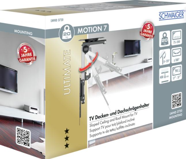 Immagine prodotto Schwaiger LWHD3720 513 (Soffitto, 20 kg, 17" - 37")