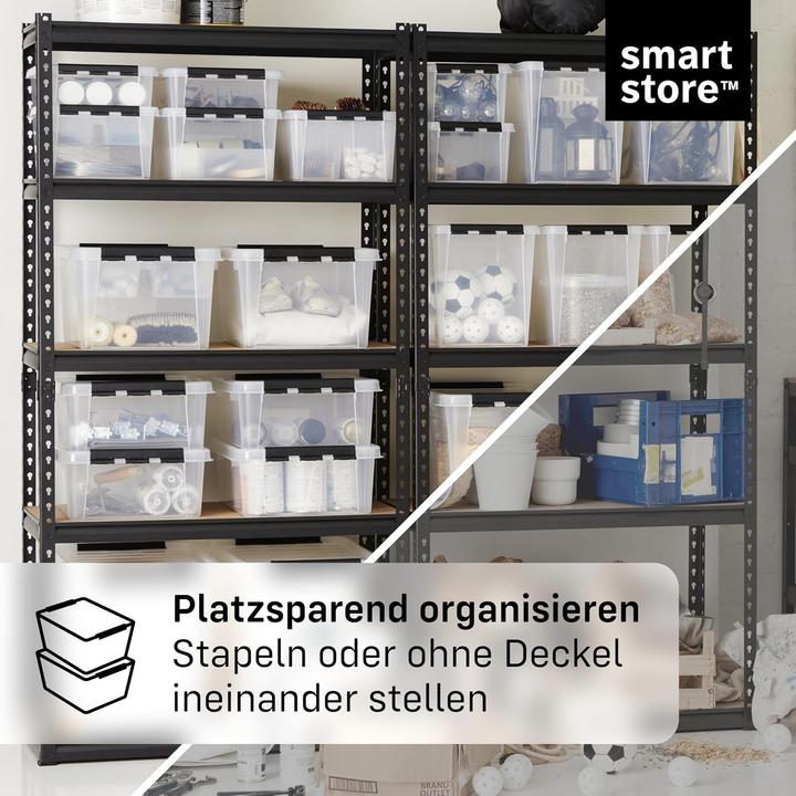 Actual product image Smartstore Transparent Storage Boxes with Lids (30 cm, 14 l, 10x)
