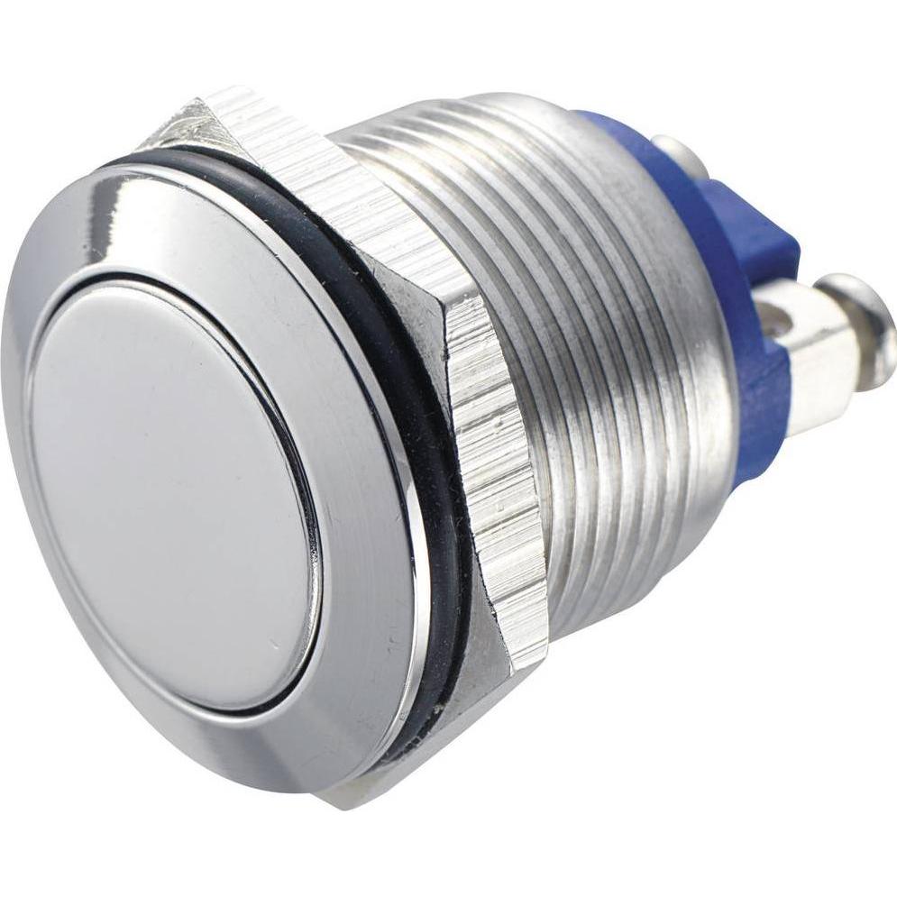 Tru Components 701270 GQ 19F-S Vandalismusgeschützter Drucktaster 48 V/DC 2 A 1, Taster + Schalter, Silber