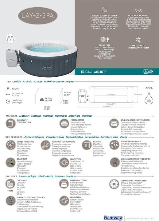Image du produit Bestway Lay-Z-Spa Bali (4 pers.)