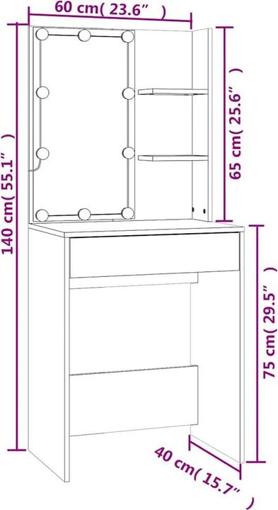 Image du produit VidaXL Angela (60 x 40 x 140 cm)