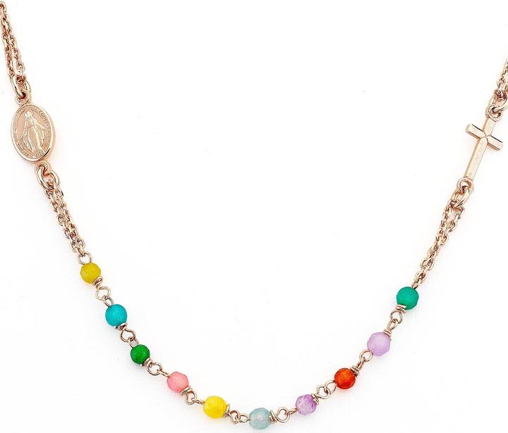 Actual product image Amen Rosary Round Cross Necklace (925 silver, 58 cm)