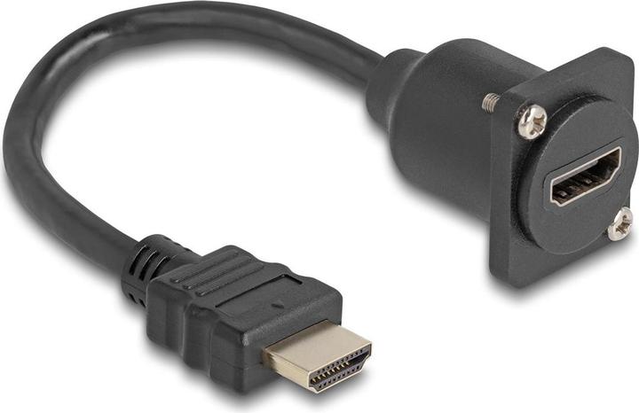 Actual product image Delock D-type HDMI cable male to female black 20 cm (0.20 m)