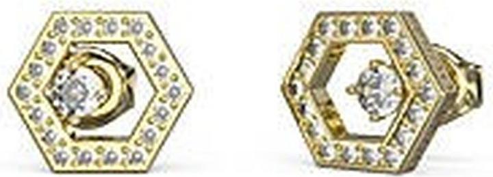 Actual product image Guess - Charming Tiny Dancer Gold Plated Cubic Zirconia Earrings JUBE04651JWYGT/U (Stainless steel with yellow gold finish)