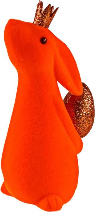 Werner Voss Hase mit Ei beflockt orange 18cm (1x)