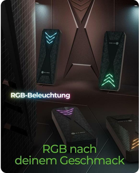 Produktbild Icy Box Spade Case 1805 – M.2 NVMe/SATA SSD Gehäuse USB C, 10 Gbps (M.2)