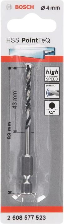 Image du produit Bosch Professional Zubehör HSS PointTeQ Foret hexagonal 4,0 mm (4 mm)