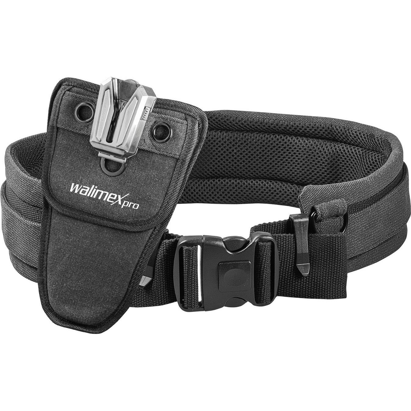 Walimex pro Kamera Hüftgurt mit V-Dock Argus (Hüftgurt), Kameragurt, Silber, Rot, Schwarz