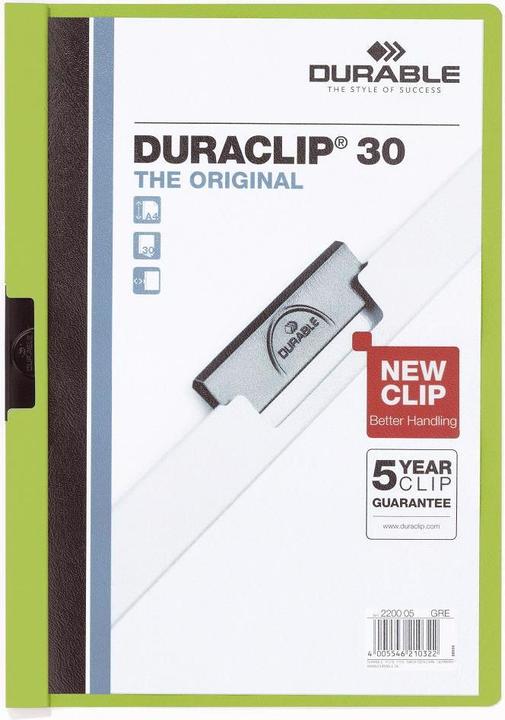 Produktbild Durable Duraclip 30 PVC Grün Präsentations-Mappe (A4, 1x)