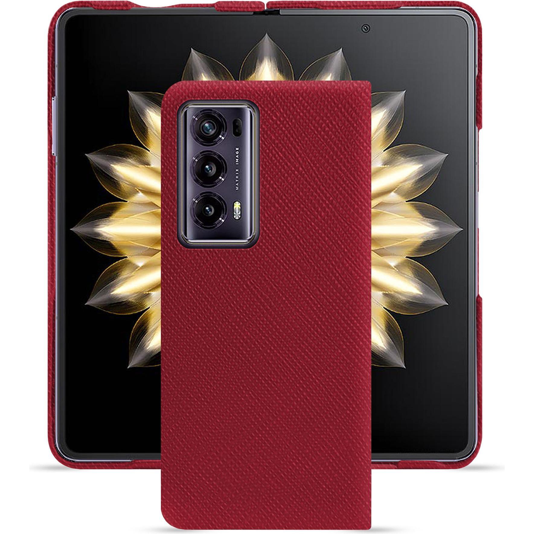 Noreve Lederschutzhülle Honor Magic V2 (Honor Magic V2), Smartphone Hülle, Rot