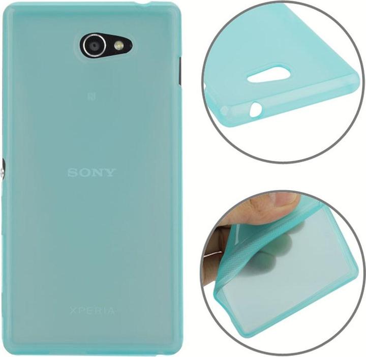 Produktbild König Design Handyhülle TPU Tasche für Sony Xperia M2 S50h Transluzent Blau (Sony Xperia M2)