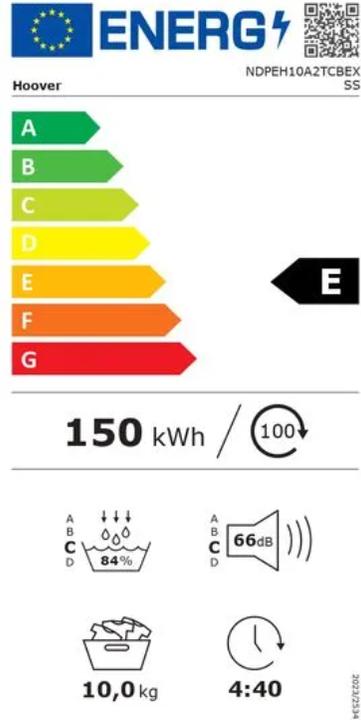 Energy Label Hoover H-DRY 500 NDPEH10A2TCBEXSS (10 kg, Left)