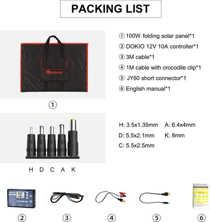 Image du produit Dokio Kit solaire (110 W, 2.10 kg)