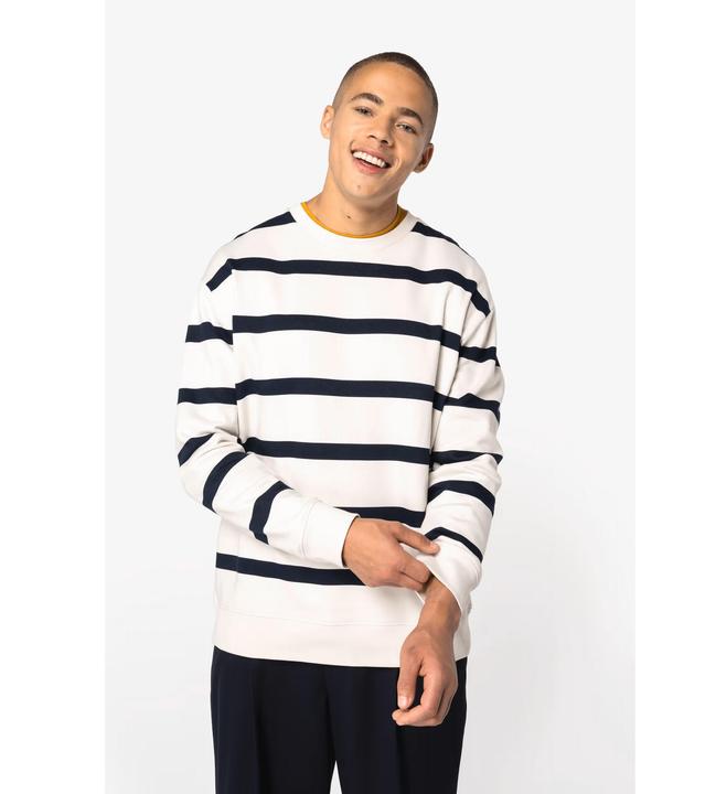 Image du produit Native Spirit Sweatshirt écoresponsable rayures à épaules tombantes (S)