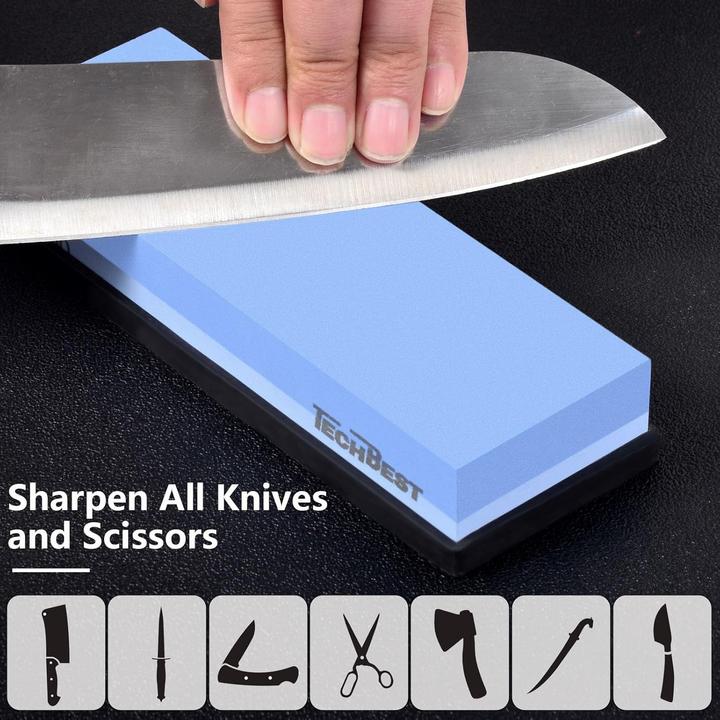 Actual product image TechBest Schleifstein-Set mit Winkelführung und Lederstreifen