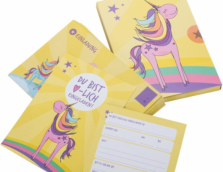 Immagine prodotto Biglietti d'invito di compleanno unicorno (12 pz.)