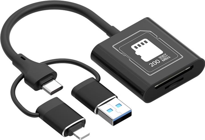 Actual product image PowerGuard 3-in-1 DualStore SD V30 Mobile Kartenleser USB-C USB-A Lightning (Lightning, USB 3.1, USB-C)