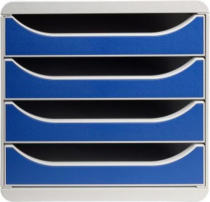 Produktbild Exacompta Schubladenbox mit 4 Schubladen grau/blau (A4)
