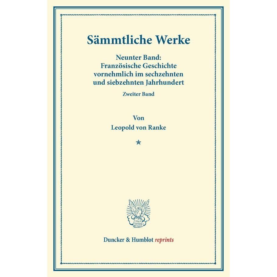 Sämmtliche Werke., Fachbücher von Leopold von Ranke